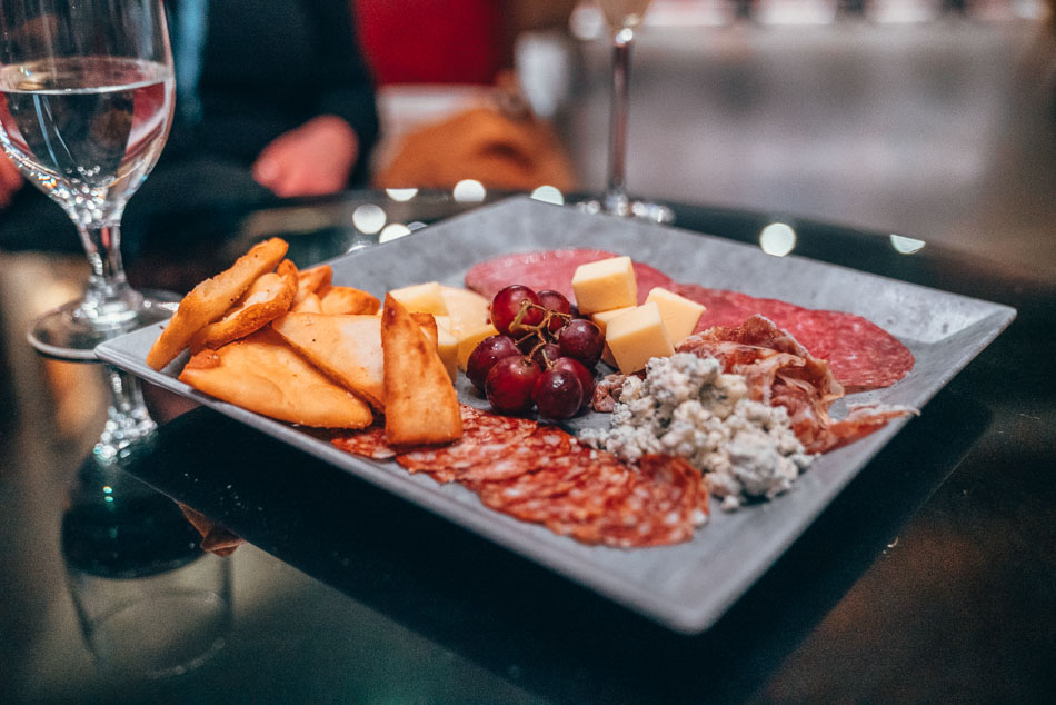 Charcuterie board from Pin & Proof on the Phantoms of Prohibition tour