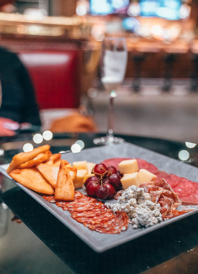 Charcuterie board from Pin & Proof on the Phantoms of Prohibition tour