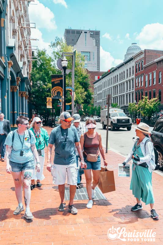 Tour group in downtown Louisville on Museum Row