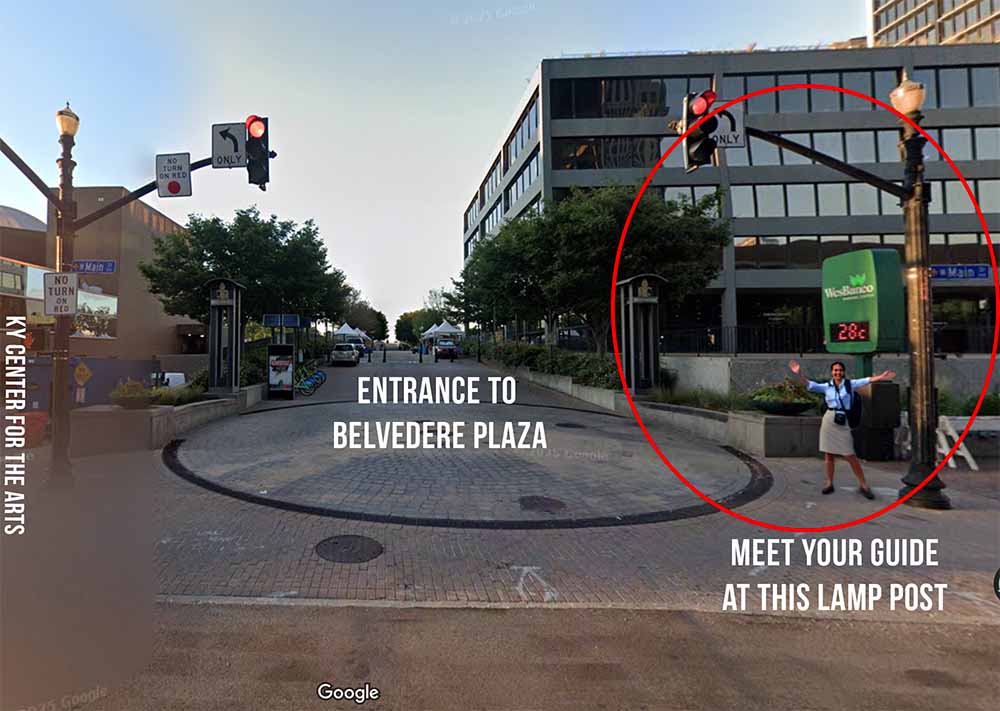 Meeting point on the Belvedere Plaza for Whispers on Whiskey Row