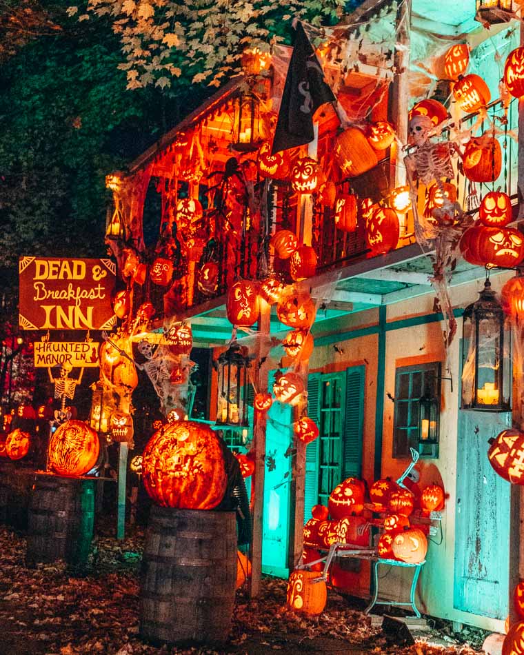 Haunted hotel display at Louisville Jack O Lantern Spectacular at Iroquois Park